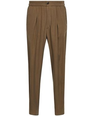 Giorgio Armani Asv Cupro Natté One-Pleat Trousers - Natural