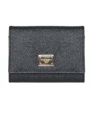 Dolce & Gabbana Dauphine Leather Wallet - Grey