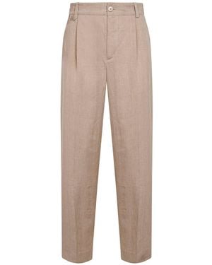 Jacquemus Textured Linen Blend The Croisière Trousers - Natural