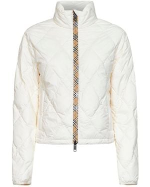 Burberry Ivory Quilted Nylon Bramford Packable Jacket - White