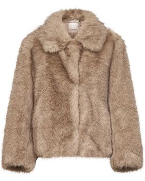 Max Mara Honey Faux-Fur Smmalce Short Coat - Brown
