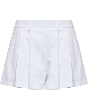 Blanca Vita Stretch Cotton Seltz Pleated Shorts - White