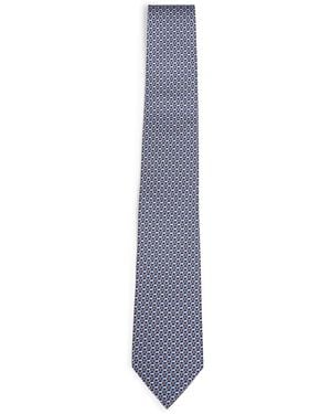 Ferragamo Gancini Silk Twill Tie - White