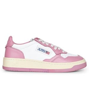 Autry Two-Tone Leather Medalist Low Sneakers - Pink