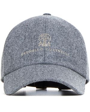 Brunello Cucinelli Wool Baseball Cap - Grey