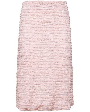 Jil Sander Embroidered Crepe Jersey Skirt - Pink