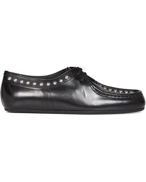 Jil Sander Leather Loafers With Studs - Black