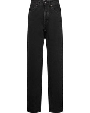 Saint Laurent Denim V-Waist Long Baggy Jeans - Black