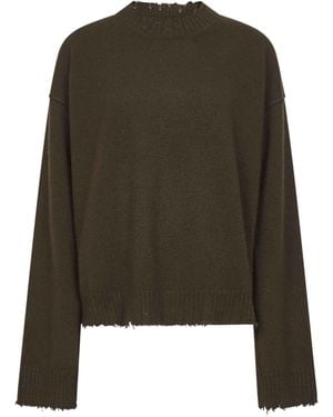 Uma Wang Cashmere Jumper With Distressed Details - Green