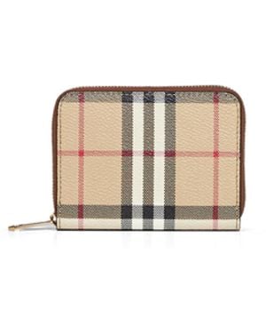 Burberry Archive Check Zipped Small Wallet - Metallic