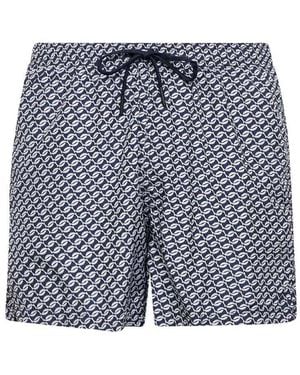 Tagliatore Printed Nylon Swim Shorts - Blue