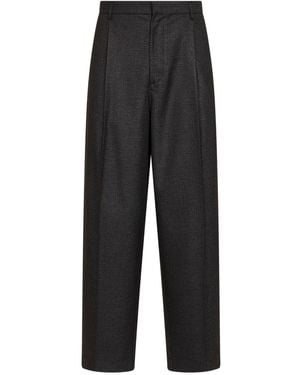 DARKPARK Davide Wide-Leg Houndstooth Trousers - Black