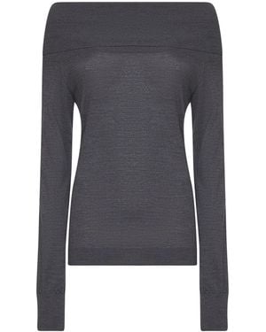 Stella McCartney Wool Off-The-Shoulder Jumper - Grey
