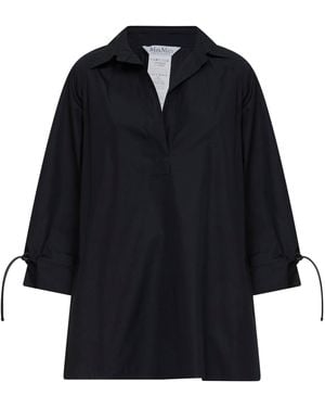 Max Mara Cotton Poplin Mxmadorni Blouse - Blue