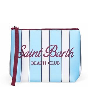 MC2 Saint Barth Light And Aline Striped-Print Clutch Bag - Blue
