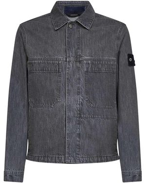 STONE ISLAND DENIM RESEARCH Cotton Denim Coach Jacket - Gray