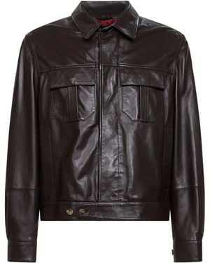 Brunello Cucinelli Dark Leather Blouson - Black