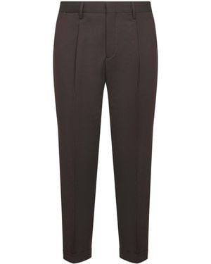 D 40 Wool Blend Flannel Tiberio Trousers - Grey