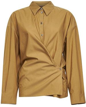 Lemaire Cumin Washed Cotton And Silk Twisted Shirt - Natural