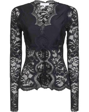 Rabanne Lace And Viscose Jersey Top - Black