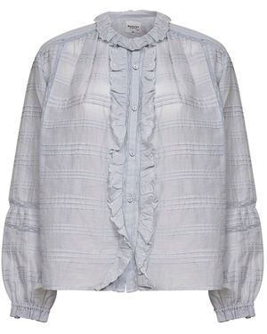 Isabel Marant Cotton And Lace Peline Blouse - Grey