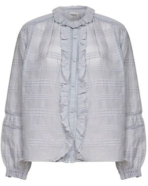 Isabel Marant Cotton And Lace Peline Blouse - Gray