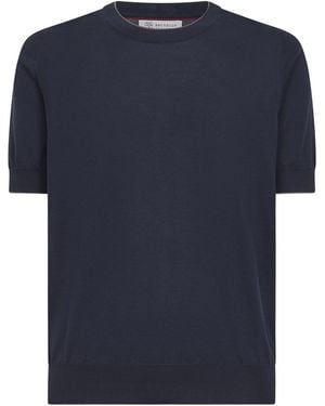 Brunello Cucinelli Lightweight Cotton Knit Crewneck Jumper - Blue