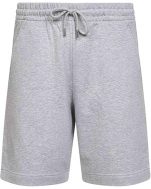 Dries Van Noten Melange Cotton Fleece Bermuda Shorts - Grey