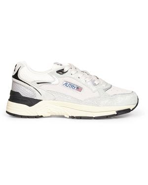 Autry Mesh And Glitter Leather Hyperway Trainers - White