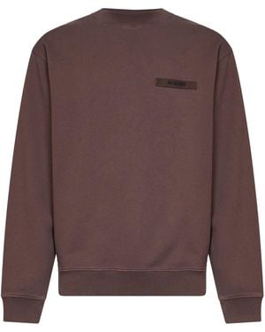 Jacquemus Organic Cotton Fleece The Gros Grain Sweatshirt - Brown