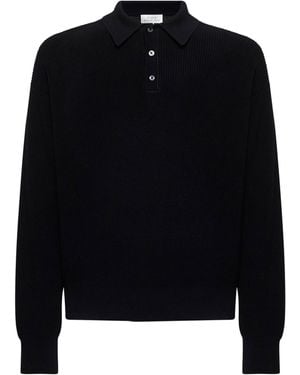 Studio Nicholson Cotton Knit Bourne Polo Shirt - Black
