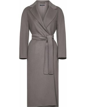 Max Mara Double Broadcloth Esturia Robe Coat - Grey