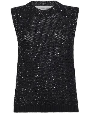 Golden Goose Sequin Mesh Journey Top - Black