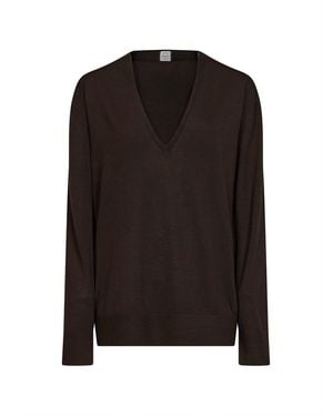 TOTEME Fondante Lyocell And Cashmere V-Neck Sweater - Black
