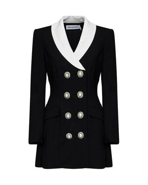 Self-Portrait Miniabito Sartoriale Stile Blazer - Nero