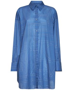 TOTEME Shirt Voile Monogram - Blue