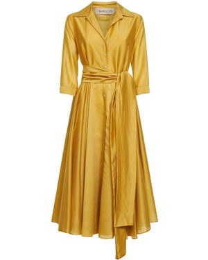 Blanca Vita Oil Voile Alaky Midi Dress - Yellow