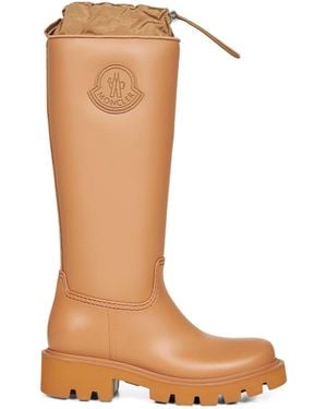 Moncler Stivali Da Pioggia Kickstream High Cammello - Bianco