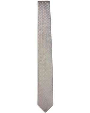 Giorgio Armani Gradient Micro Polka Dots Jacquard Silk Tie - White