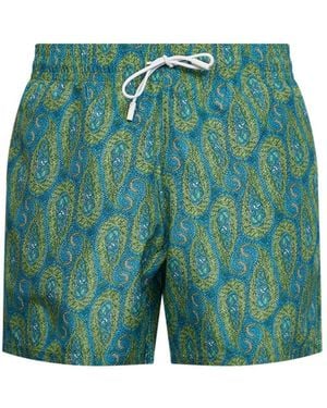 Etro Floral Paisley-Printed Swim Shorts - Green