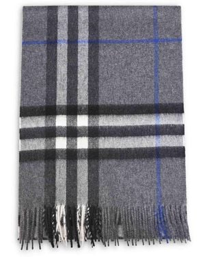 Burberry Cashmere Check Scarf<Br - Gray