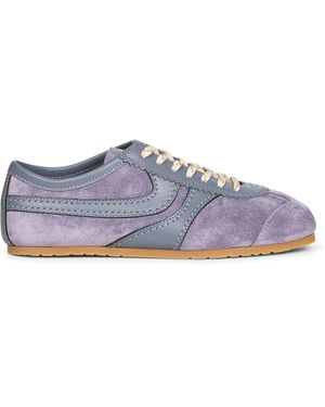 Dries Van Noten Mauve Suede Trainers - Multicolour