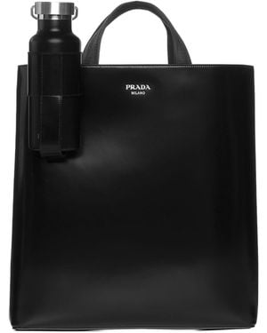 PRADA VIAGGIO Shopping Bag With Water Bottle - Black