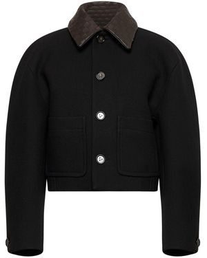 Bottega Veneta Cotton Blend Crop Jacket - Black