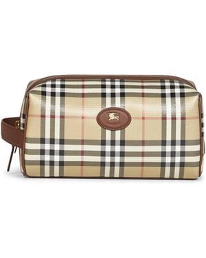 Burberry And Canvas Check Beauty Case<Br - Metallic