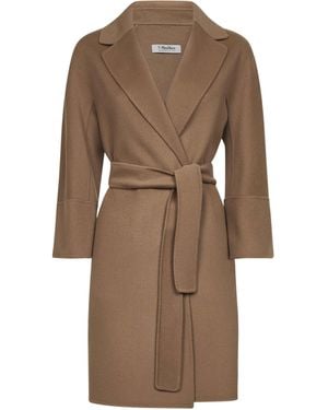 Max Mara Double Broadcloth Arona Short Coat - Brown