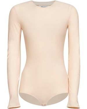 Maison Margiela Almond Technical Jersey Bodysuit - Natural