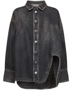The Attico Denim "Diana" Shirt Jacket - Black