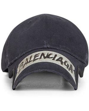 Balenciaga Cotton Drill Masking Tape Cap - Blue
