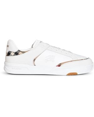 Burberry And Archive Leather And Nylon Harrow Trainers - White